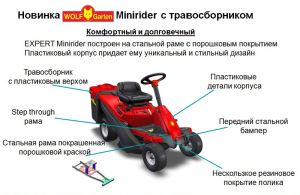 Садовый райдер-газонокосилка Wolf Garten Minirider Scooter Pro