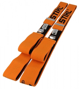 Подтяжки оранжевые Stihl 110 см для брюк с поясом, с металлическими зажимами