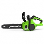 Цепная пила аккумуляторная GreenWorks GD24CS30, 24V, 30см, бесщеточная, c АКБ 2 АЧ и ЗУ арт. 2007007UA